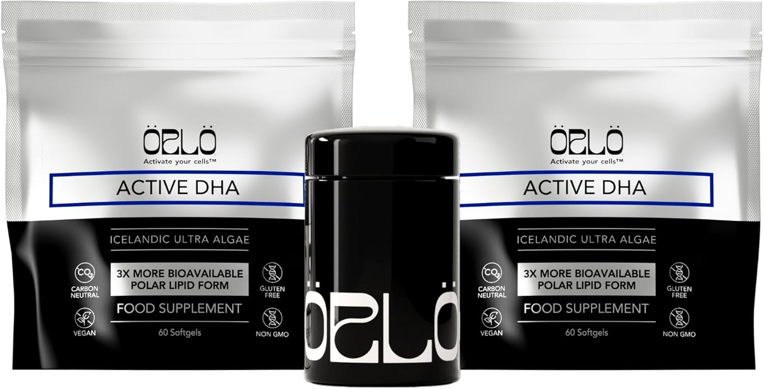 Orlo DHA – Vegan DHA Supplement (EPA & DHA) – Omega 3 Fish Oil & Krill Alternative – Plant-Based Omega-3 Algae Oil – Brain & Heart Support (120 Mini Burpless Softgels KIT)