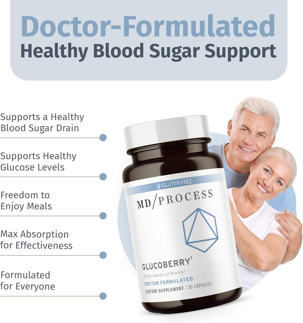 GlucoBerry Maqui Berry Extract with Chromium Picolinate for Blood Health Support - with Biotin and Gymnema Sylvestre - Doctor Formulated - 30 Capsules