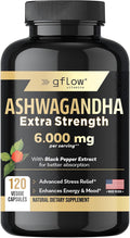 Ashwagandha Supplements for Women and Men 6000mg | Sleep, Mood and Energy Support | Extra Strength, Vegan Friendly, Non-GMO, Made in USA
