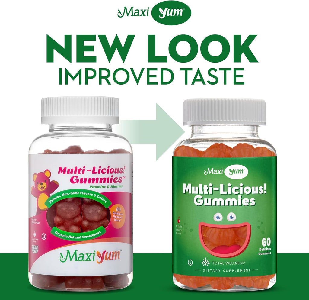 Maxi Health Multivitamin Gummies Vitamins for Adults & Kids - Cherry Flavored Gummy Multivitamins - 60 Vitamin Gummies for Women and Men - Daily Multi Vitamin Womens & Mens Multivitamins Gummies