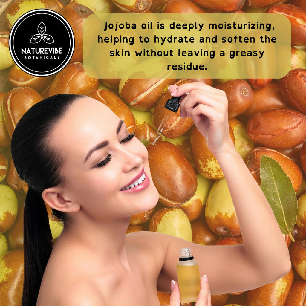 Naturevibe Botanicals Jojoba Oil 32 Ounces | 100% Pure and Natural | Great for Skin Care and Hair Care