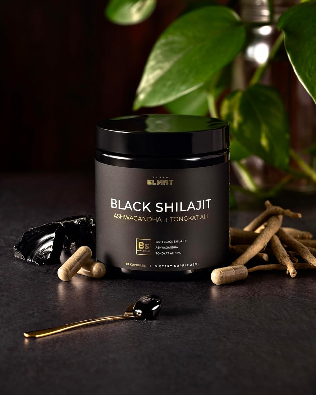 103,800mg Black Shilajit for Men 100x Strength w. Ashwagandha & Tongkat Ali 10% Extract - Ultra Pure Himalayan Shilajit Capsules 60% Fulvic Acid - Energy, Stamina & Performance Mens Health Supplement