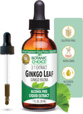 Botanic Choice Ginkgo Biloba Leaf Liquid Extract – Alcohol Free, Gluten Free, Fast Acting Supplement Drops – Easy to Use Dropper 1 Fluid Ounce
