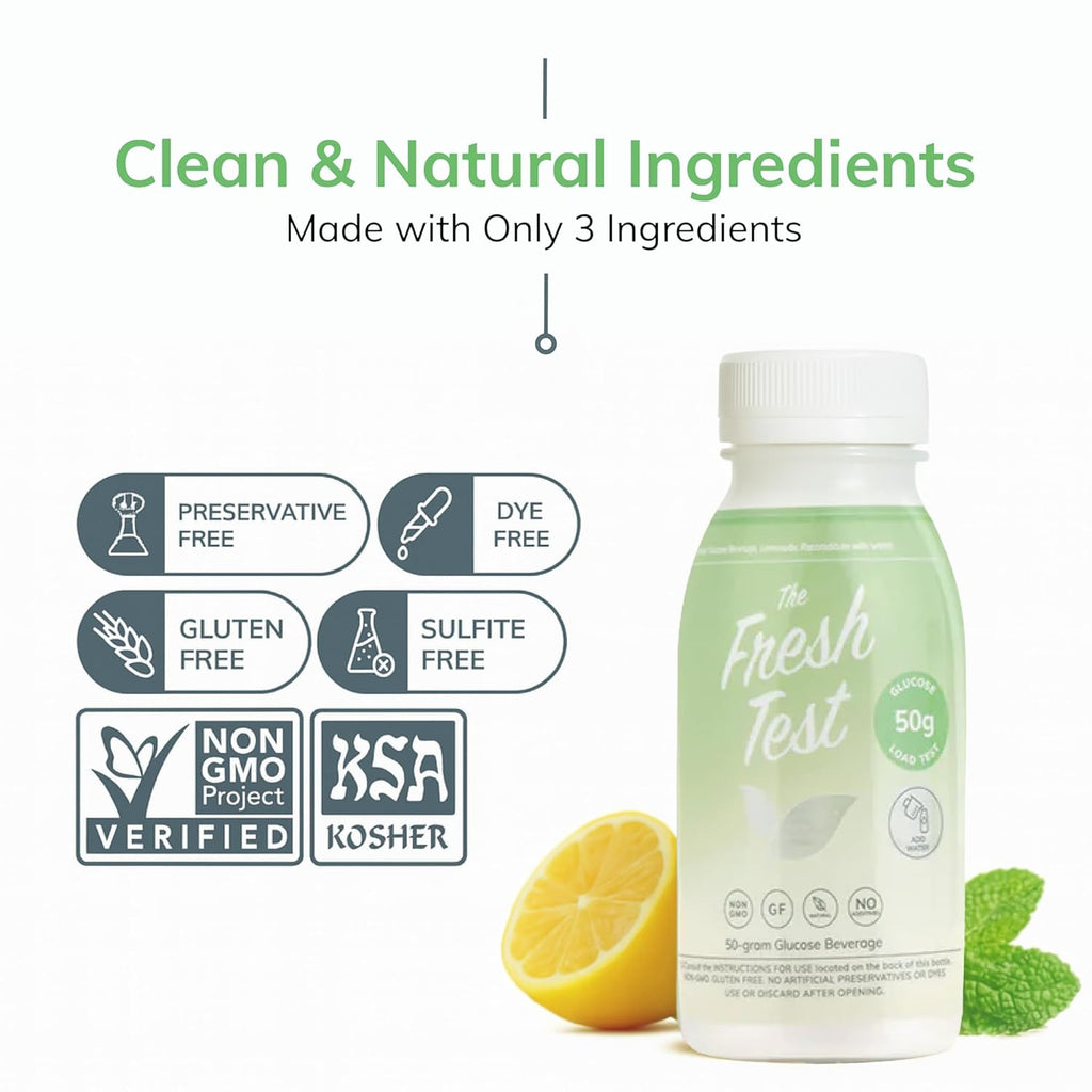 The Fresh Test, 50-gram Bottled Powder Drink Mix | Additive-Free, Non-GMO, Organic Ingredients | Mint Lemonade