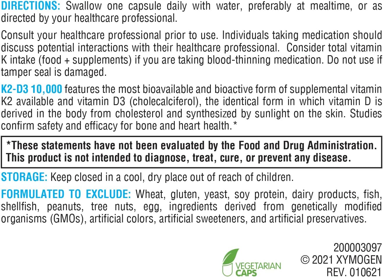 XYMOGEN K2-D3 10000 - Vitamin D3 K2 - Bioavailable Vitamin D 10,000 IU (Cholecalciferol) with MK-7 - Heart, Arterial, Bone Health + Immune Support Supplement (120 Capsules)
