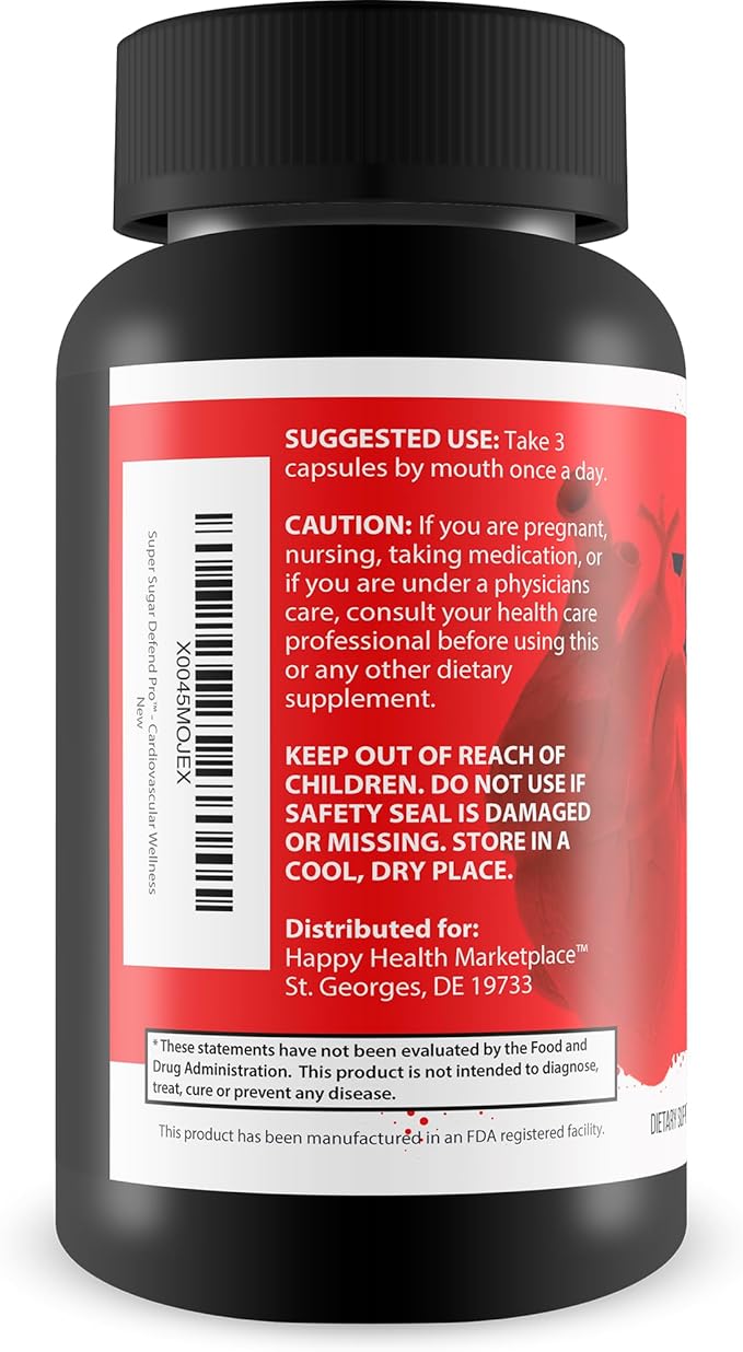 Cardiovascular Wellness Super Sugar Defense Pro - Our Best Blood Support Supplement - Healthy Blood Circulation Support - Blood Support for Women & Men - Herbal Blood Pills Best Blood Supplements