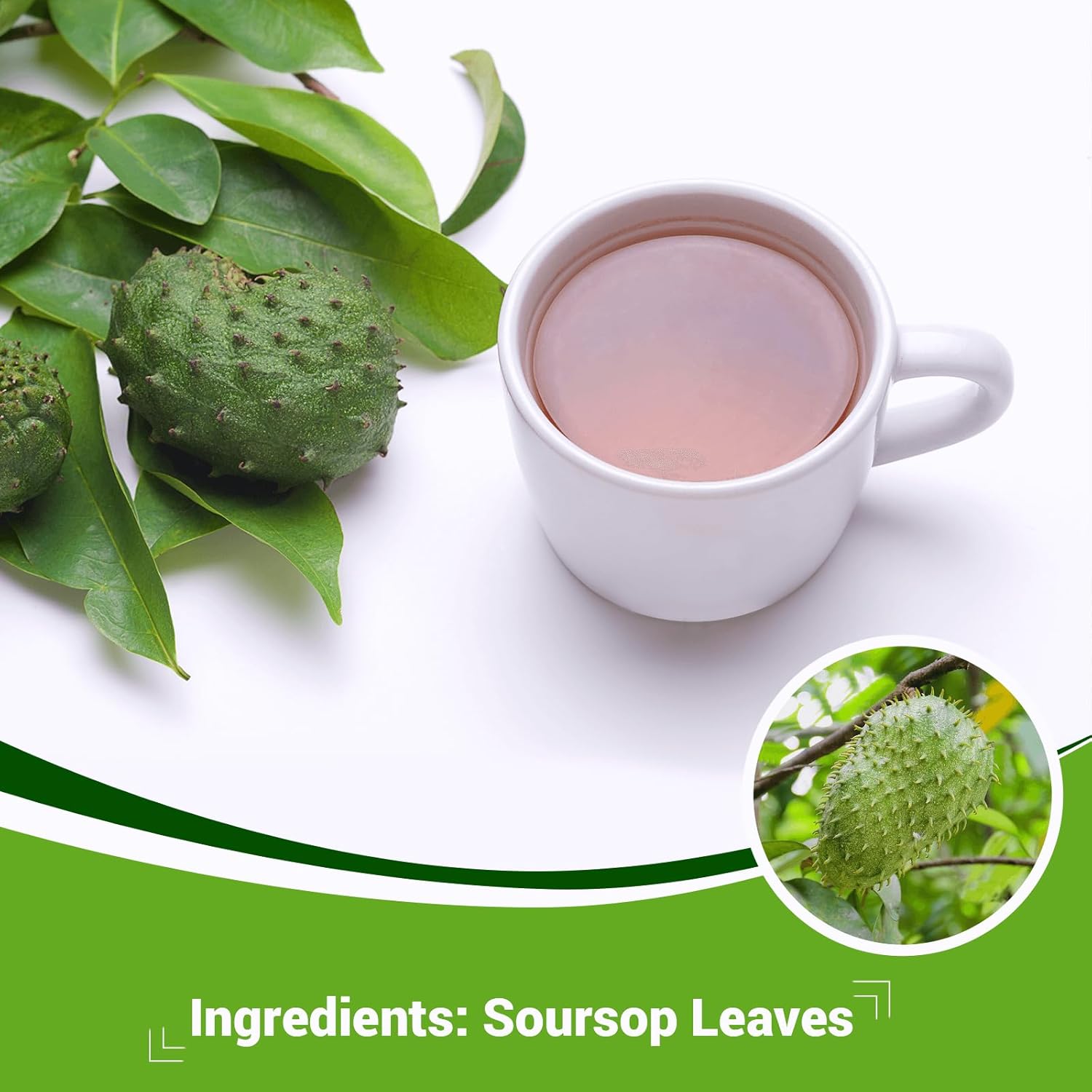 Soursop Graviola Leaf Tea Bags - Caffeine & Sugar Free, 20 Teabags