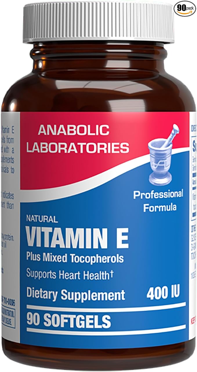 Vitamin E 400 IU Softgels - Clinical Formula Natural Vitamin E Supplement Complex with d-Alpha Tocopherol & Mixed Tocopherols for Hair Skin & Nails Plus Antioxidant Immune Support - 90 Servings