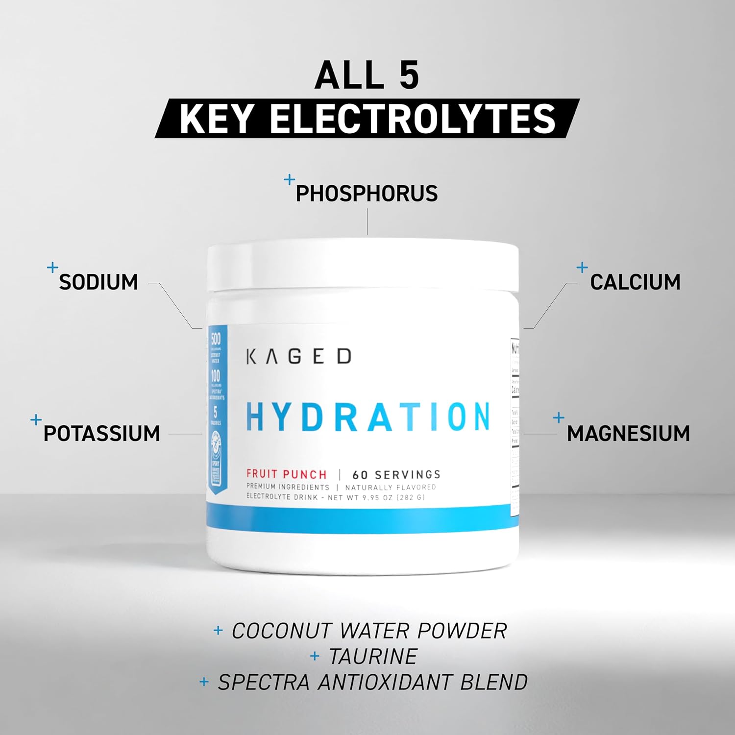 Kaged Hydration Electrolytes Powder | Orange Mango | Hydra-Charge Sports Drink Mix | Pre, Post, Intra Workout | Low Carb, Vegan, Gluten Free | Supplements for Men & Women | 60 Servings