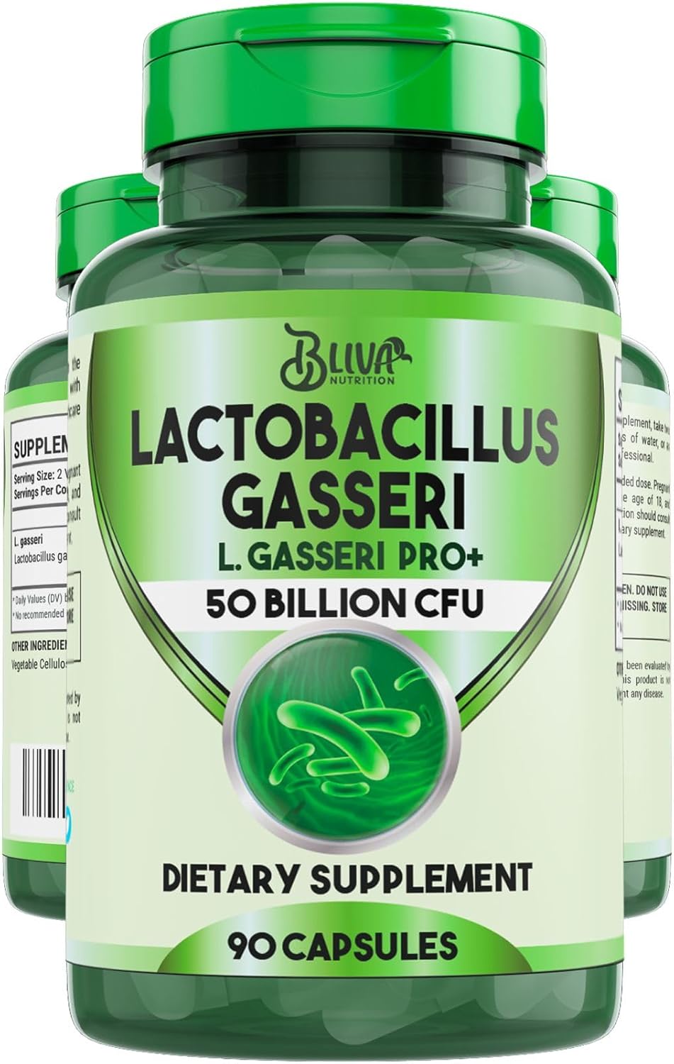 BLIVA Lactobacillus Gasseri Capsules – L Gasseri - 50 Billion CFU per Serving - Highest CFU Count L. Gasseri Supplement - 90 Capsules