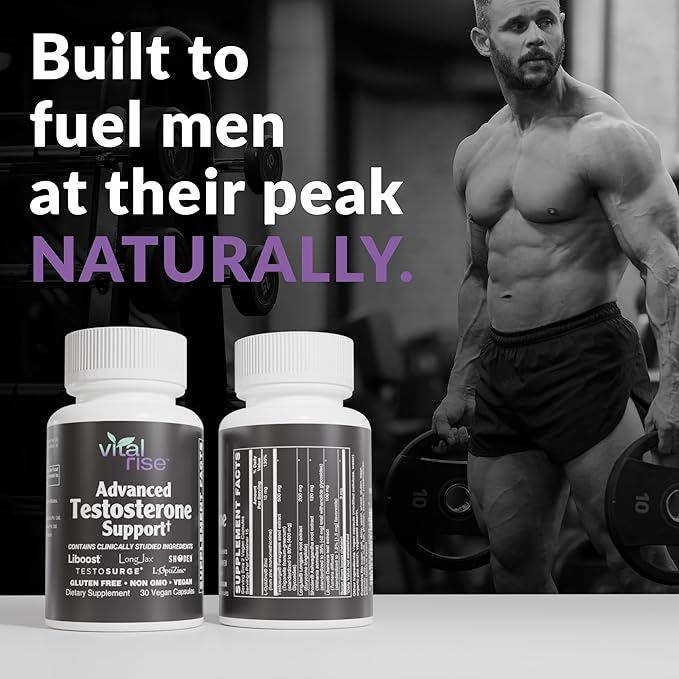 Testosterone Supplement for Men – Advanced Testosterone Booster with Fenugreek & Ashwagandha - Workout, Muscle Builder, Strength, Energy, Performance – Vegan, 30 Capsules