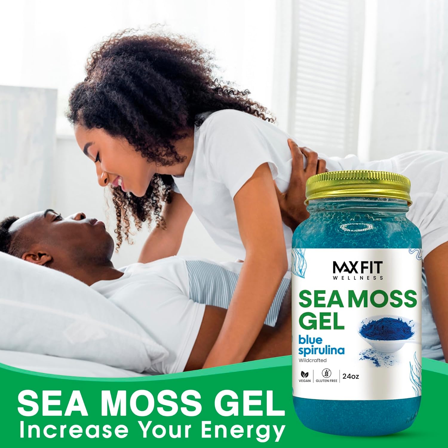 MAX FIT Sea Moss Gel Raw (12 Flavors) 24oz Wildсrafted Gold Sea Moss Gel from Saint Lucia | 92 Vitamins and Minerals | Pure Raw+Non-GMO | Vegan Superfood