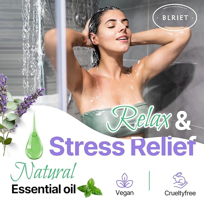 Shower Steamers Aromatherapy Blriet, Gifts for Women, Teen Girls, Wife, Her, Mom, Valentines Day Gifts Birthday Galentines Decoration Travel Essentials Self Care Home Spa Relaxation - 8 Pack