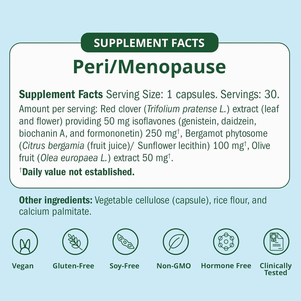 Semaine Peri/Menopause Essentials, 30 Ct. - Fuller Hair, No More Hot Flashes, Hormone Balance, Better Sleep & More - Clinically-Studied, Non-Hormonal Formula