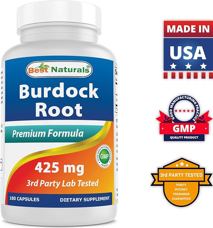 Best Naturals Burdock Root 425 mg 180 Capsules (180 Count (Pack of 3))