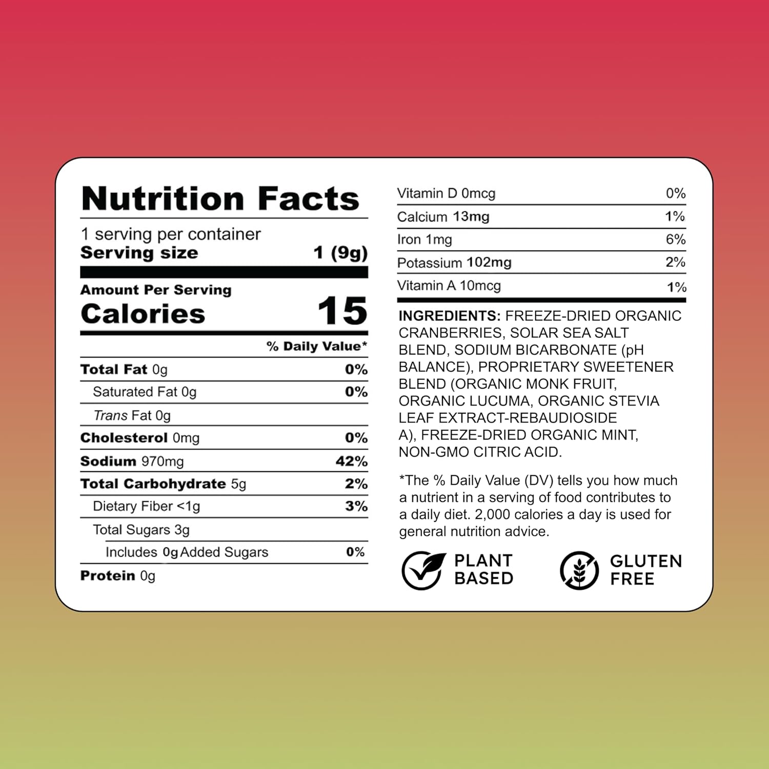 New! Purest Electrolyte Cranberry Mint Powder Packets – Whole Food Hydration - Organic Freeze-Dried Fruits and Solar Sea Salts for Ultimate Electrolyte Balance