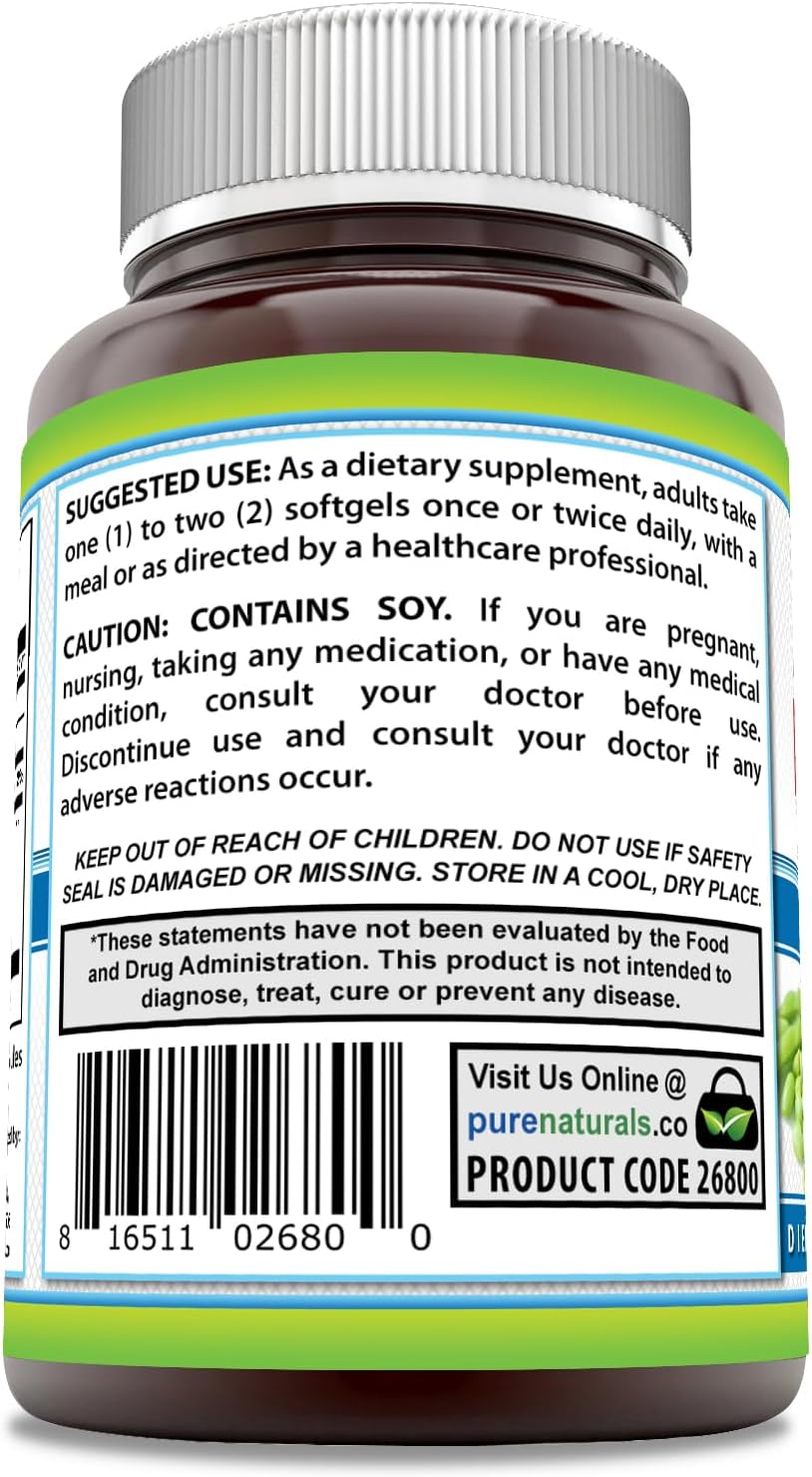 Pure Naturals Lecithin 1200 mg Softgels Supplement | High Potency | Non-GMO | Gluten Free (120 Count)