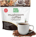 Feelgood Company Mushroom Coffee with 10 Organic Mushrooms and Arabica Coffee, 30 Stick Packs, Zero Added Sugar, Supports Immune Health and Brain Function