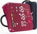Blood Pressure Monitor Upper Arm Blood Pressure Monitors for Home Use Large Screen Rechargeable Bp Machine with 8.7"-16.5" Bp Cuff, 2x120 Memory, Voice Broadcast Bp Monitor(Red)
