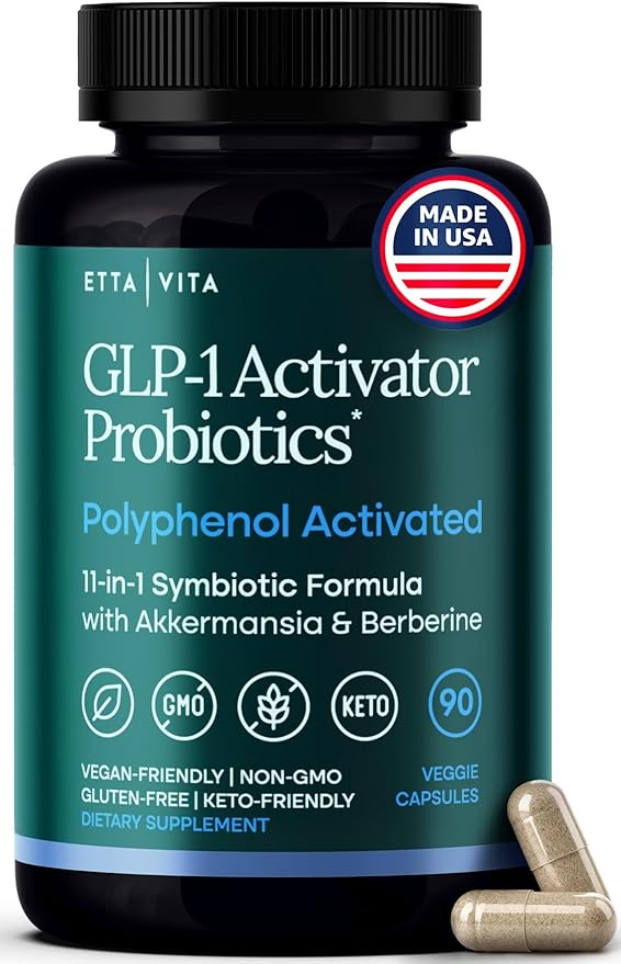 GLP-1 Supplement for Weight Loss & Appetite Control for Men and Women with Akkermansia, Berberine, Inulin, EGCG, Resveratrol, Hops - Supports Digestion, Cravings | 7-Keto Nutritional Supplement