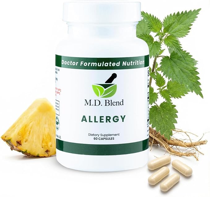 Allergy Relief Capsules with Quercetin, Nettle Root, Bromelain, & Acetyl L-Cysteine- Comprehensive Seasonal Allergy & Sinus Support Formula for Respiratory Wellness 60 Capsules (Pack of 1)