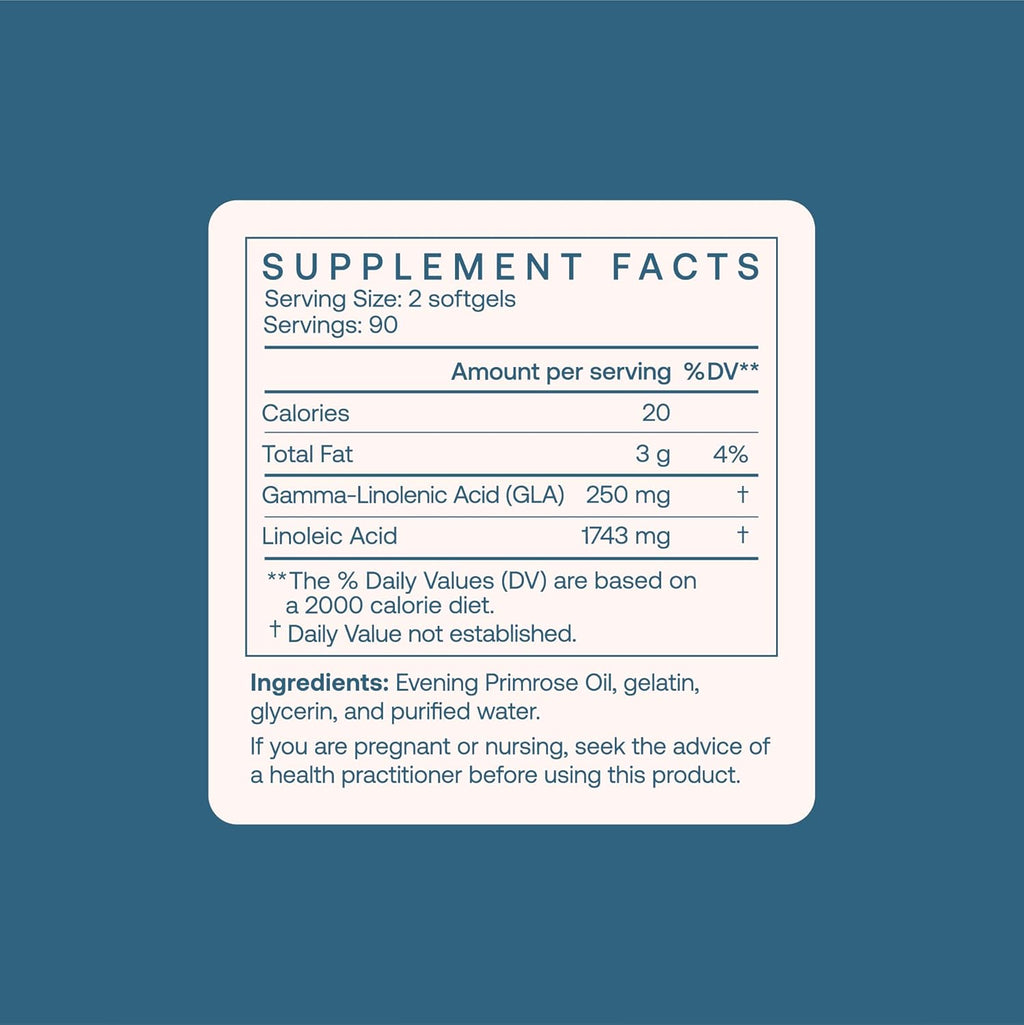 BodyBio Evening Primrose Oil - Natural Gamma Linolenic Acid for Healthy Skin & Hormone Balance - Non-GMO, Cold Pressed, 180 softgels
