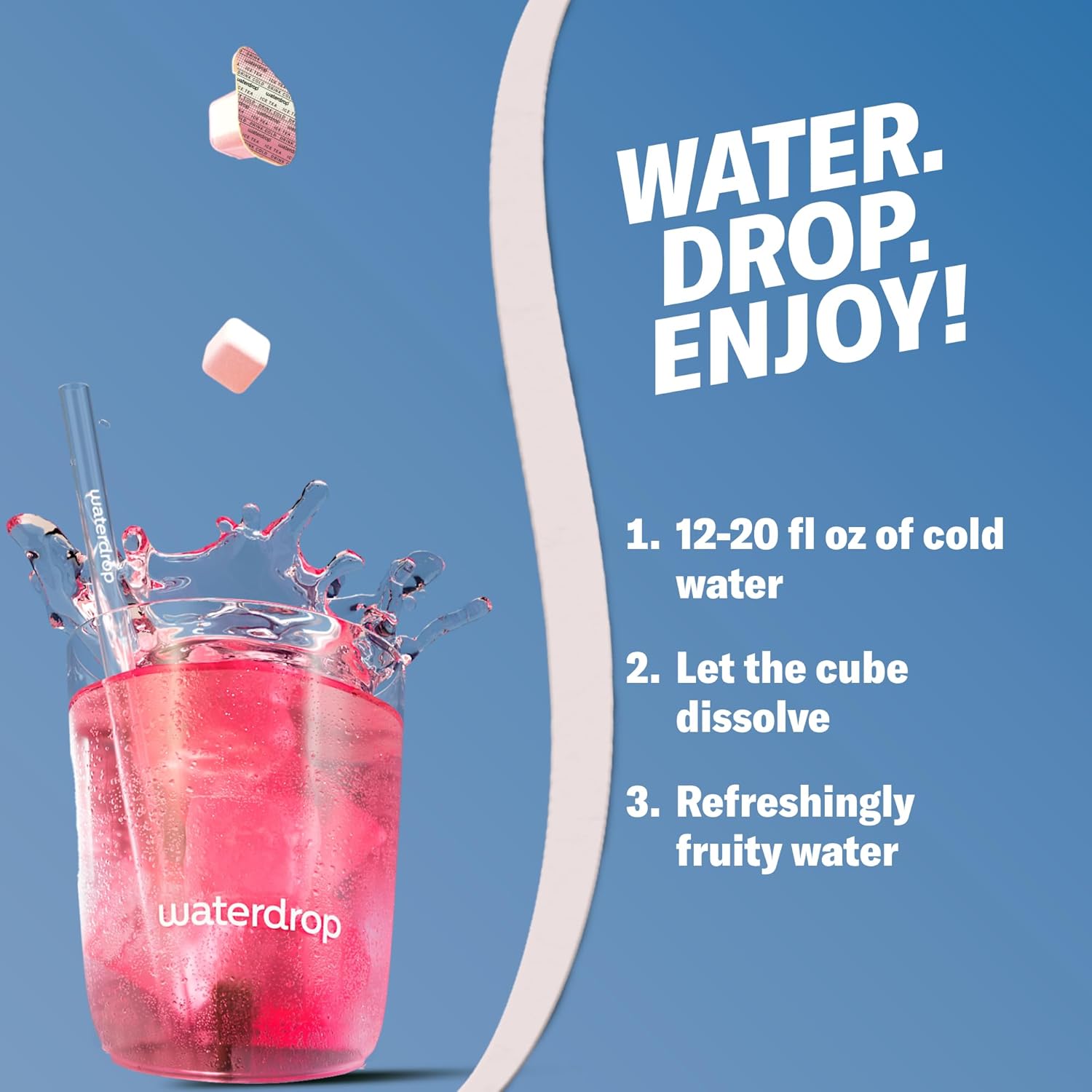 Waterdrop Hydration Cubes Mixed Berry Variety Pack, Zero Sugar Electrolyte & Vitamin Drink Mix, Flavored Water Enhancer Includes Blackberry, Blackcurrant, Microlyte Berry, Ice Tea Raspberry, 48 Count