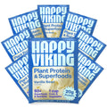 Happy Viking Vanilla Bean Plant Protein Powder, Created by Venus Williams, 20G Protein, Low Carb, Keto, Vegan, Gluten-Free, Non-GMO, Superfoods, Complete Meal Replacement, 8 Single Serve Packs