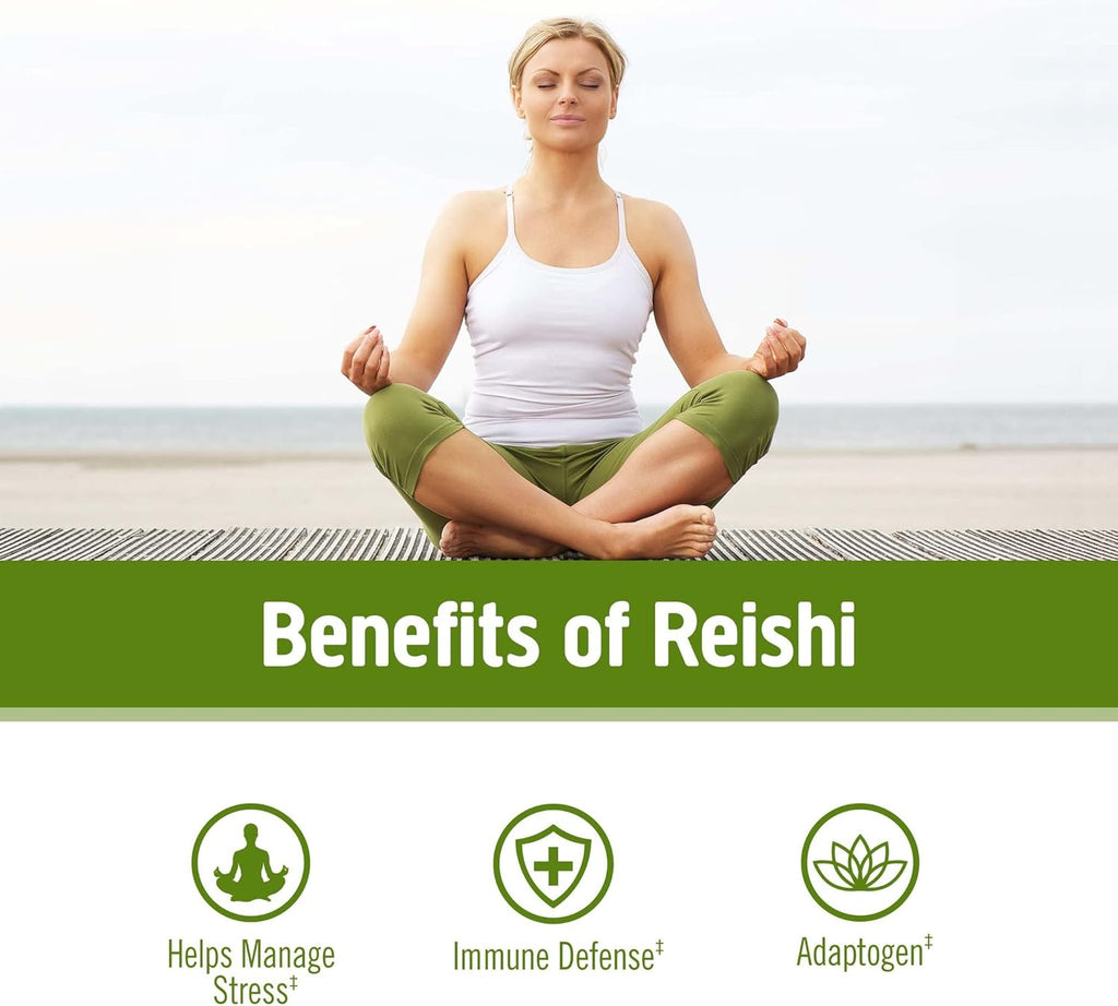 Om Mushroom Superfood Reishi Organic Mushroom Powder, 100 Servings, Organic Adaptogen Powder for Stress Relief and Immune Health
