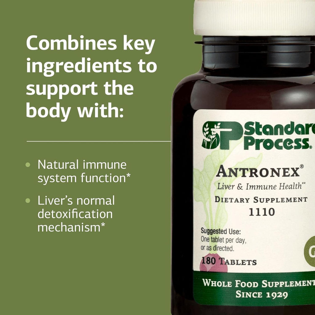 Standard Process Inc. Antronex - Whole Food Immune System Support and Liver Health Supplement with Calcium - 180 Tablets