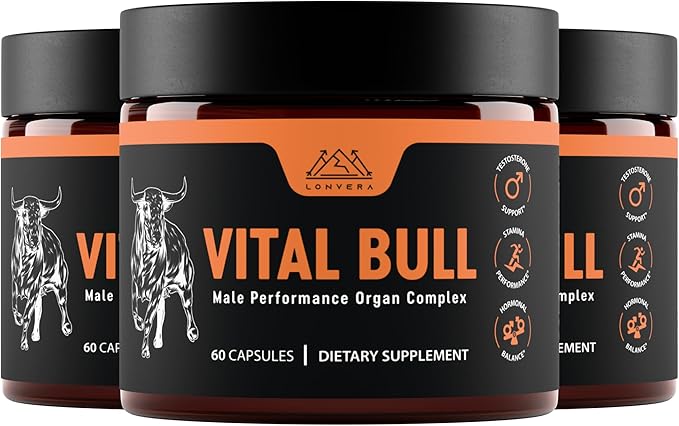 Vital Bull Beef Organ Supplement for Men with Grass Fed Liver, Testicle, Prostate & Bone Marrow – Freeze Dried Beef Organ Capsules for Nutrient Support – 90 Day Supply
