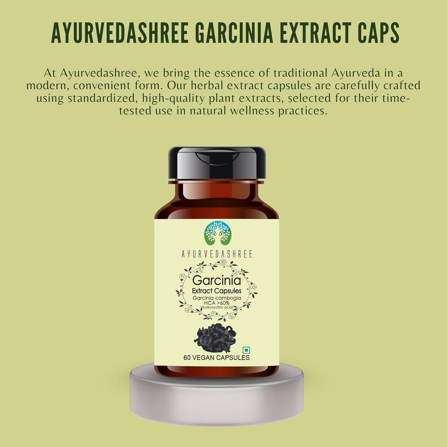 Garcinia Extract 500mg - 60 Vegetarian Capsules|Garcinia Cambogia| All Natural | 100% Vegan | Gluten-Free | GMP Certified