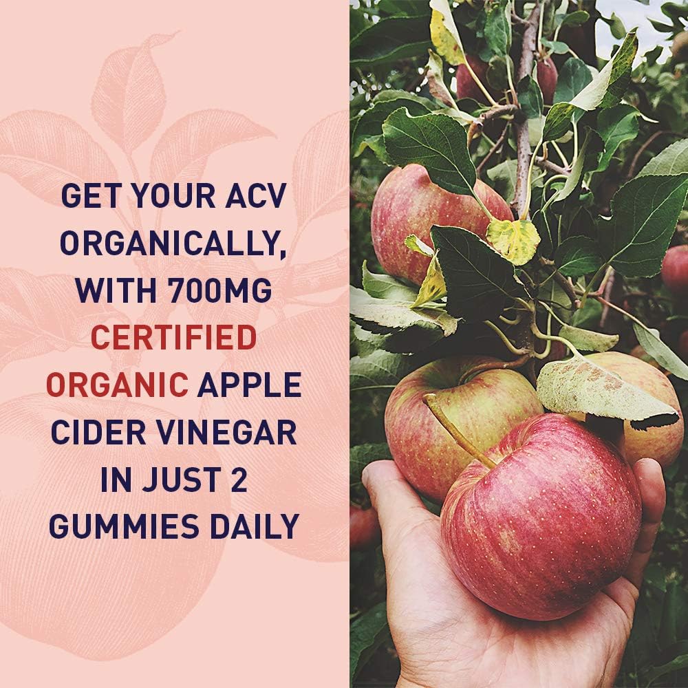 Garden of Life Apple Cider Vinegar Probiotic Gummies USDA Organic ACV Gummy Vitamins, 2 Billion CFUs, Whole Food Vitamin B12-60 Vegan, Non-GMO Gummies for Digestion & Immunity