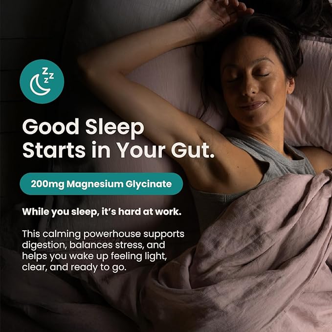 Nighttime Prebiotic Fiber Powder with Digestive Enzymes & Magnesium Glycinate for Sleep | Gut Health Supplement for Women & Men - Digestion Support, Bloating Relief - Citrus, 30 Scoops