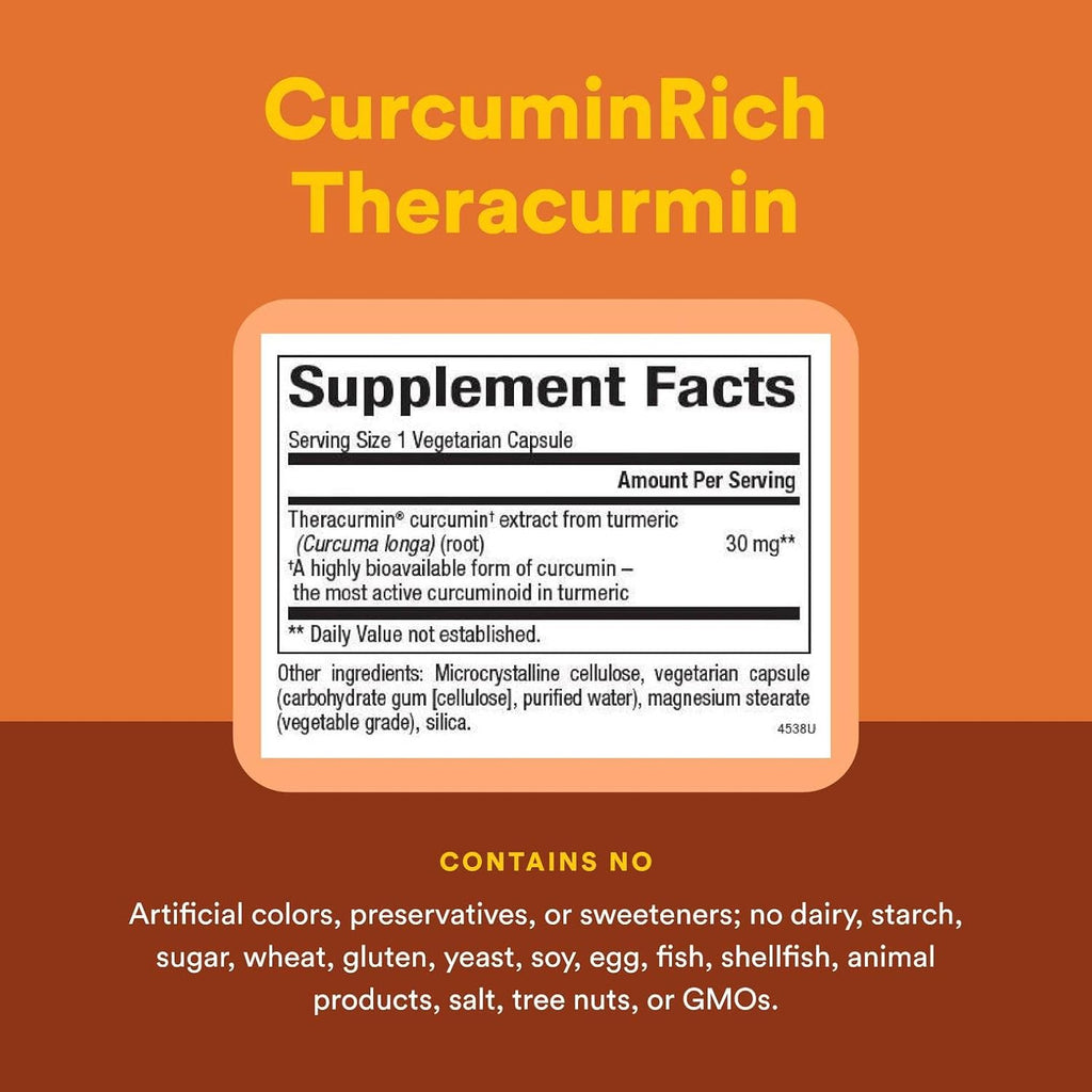 Natural Factors, CurcuminRich Theracurmin, 30 mg, Formulated for Superior Absorption, 30 Count (Pack of 1)