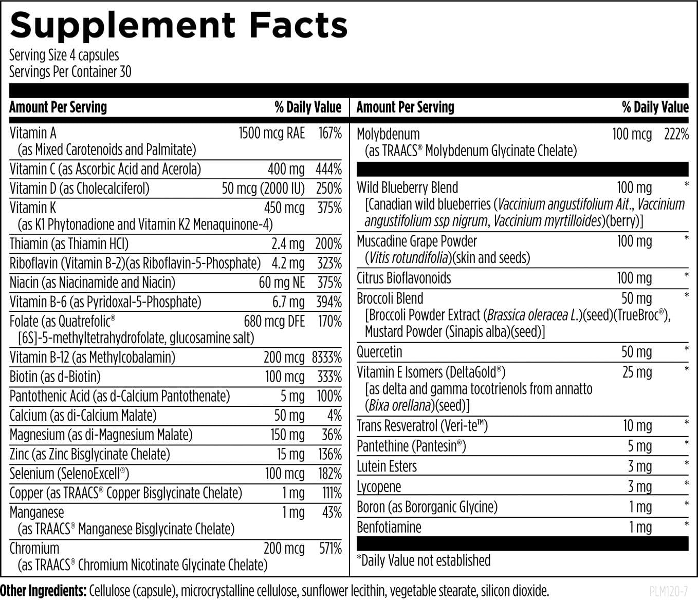 Designs for Health Primal Multi - Paleo-Friendly Multivitamin Supplement with Folate, Tocotrienols, Lutein + Broccoli Seed, Immune Support Vitamins D (2000 IU), C + Zinc (120 Capsules)