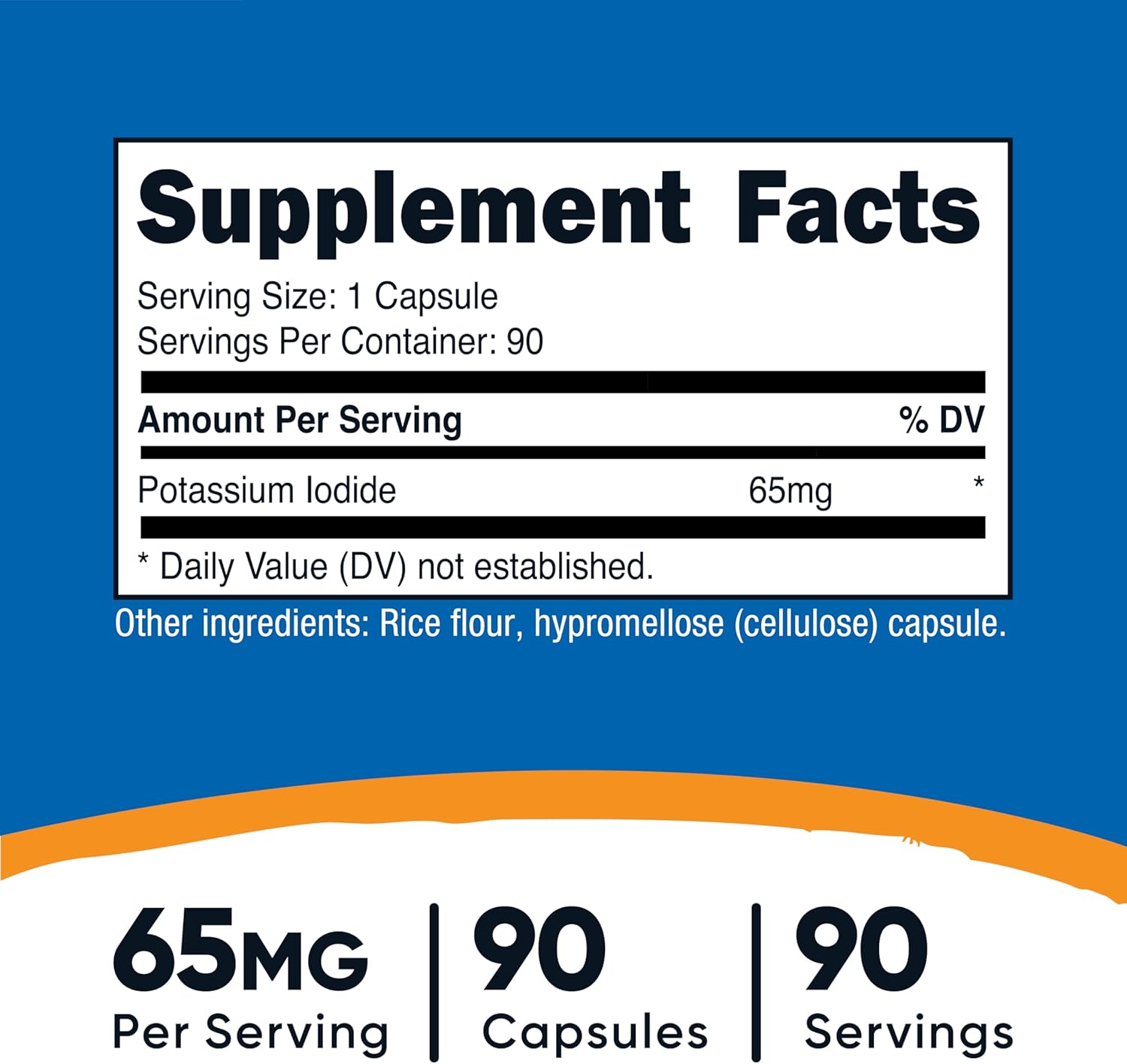 Nutricost Potassium Iodide (KI), 90 Capsules, 65mg Potassium Iodide Per Serving, Vegetarian, Non-GMO & Gluten Free