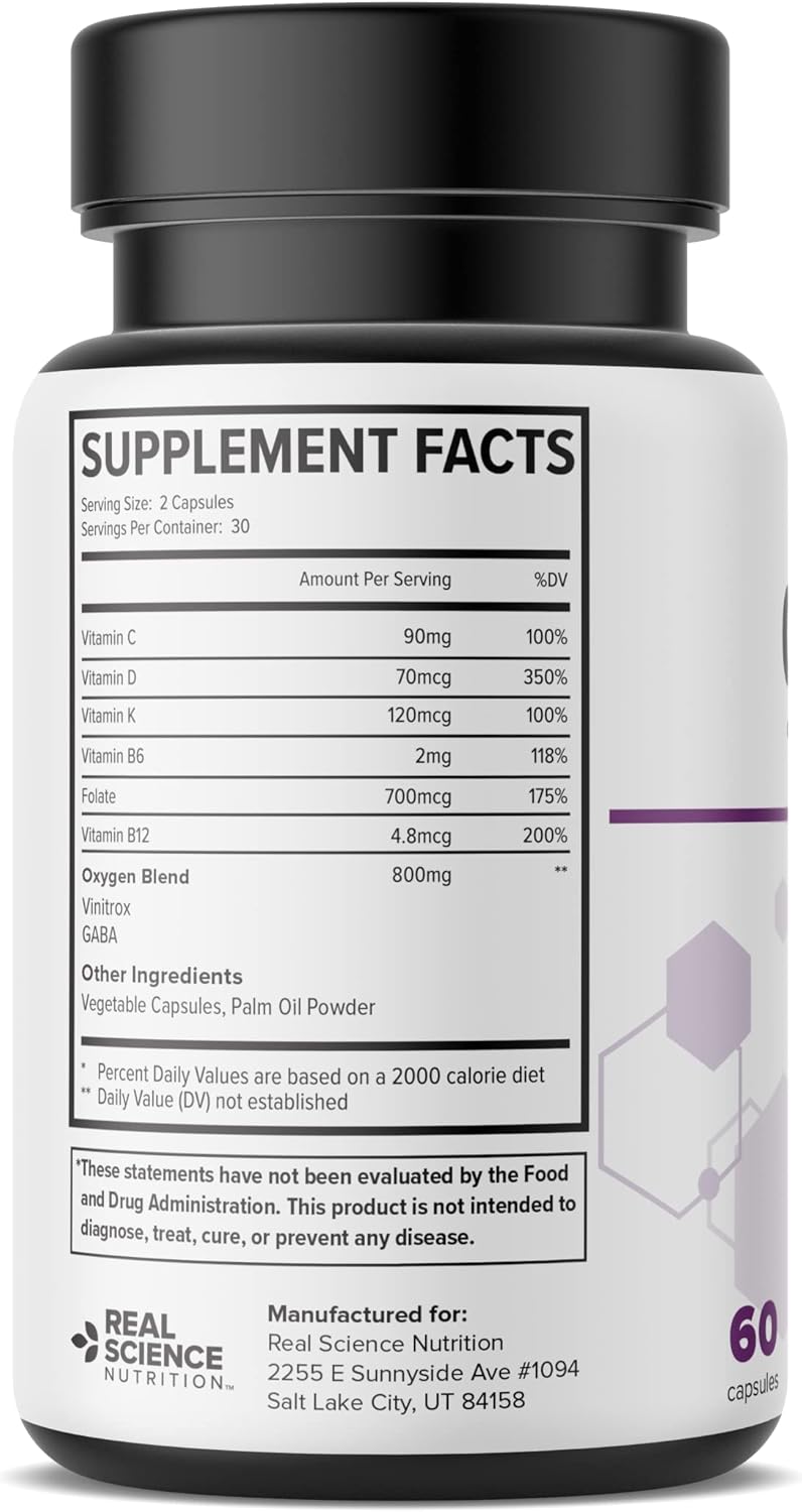 Real Science Oxygenate Miracle – Lung Support Supplement to Help Relieve Wheezing, Shortness of Breath, Rapid Heart Rate & Fatigue – Improves Circulation for Clear Lungs & Breath Support, 60 Caps