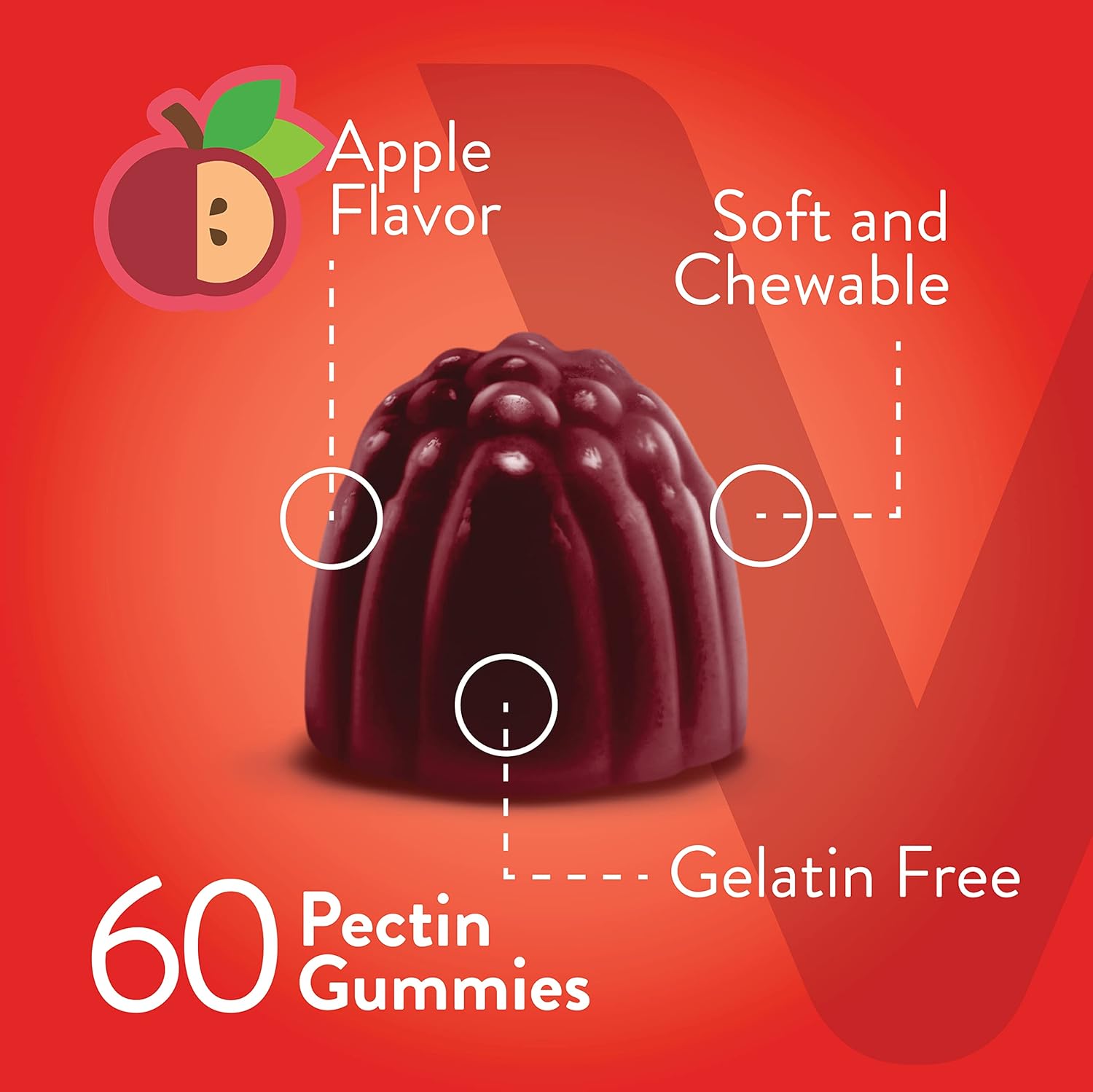 Viteey Apple Cider Vinegar Gummies and Ginger – 1000 mg ACV Gummies for Weight Loss, Detox and Digestion – Vegan, Gluten-Free – 60 Count
