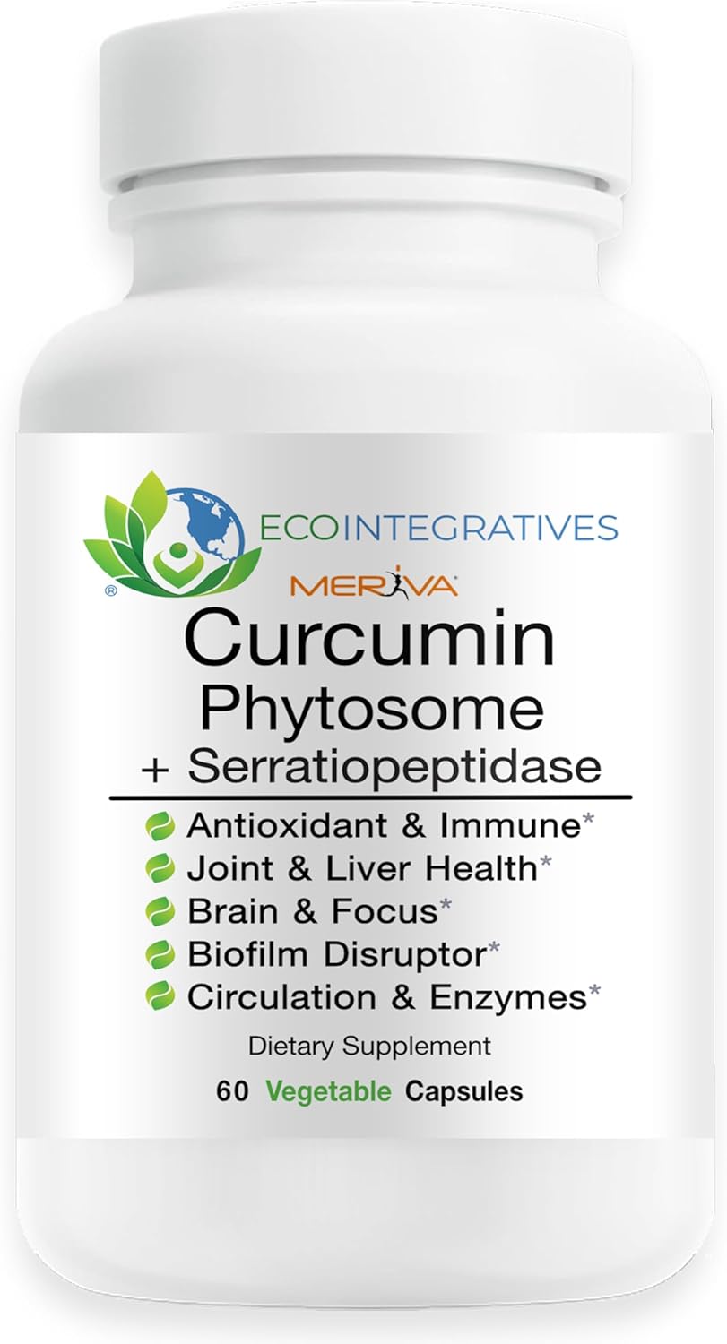Meriva Curcumin Phytosome + Serratiopeptidase | 500 mg Curcumin Phytosome Complex | Vegan Joint & Mobility Support | 60 Capsules