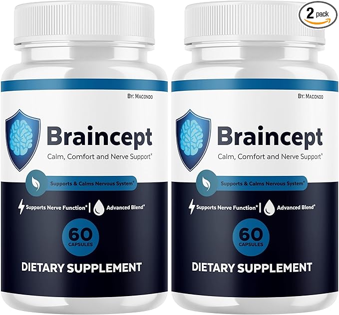 (2 Pack) Braincept Capsules - Official Brain Cept Nerve Support, Supplement Health Memory Natural Premium Advanced Formula for Overall Health Wellness - 120 Capsules for 2 Months