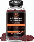 Saffron Gummies | Sugar-Free Supplement with Vitamin D2, Passion Flower, St. John’s Wort & GABA | Positive Mood, Digestion, Energy | Natural Berry Flavor, Made in USA (90 Count)