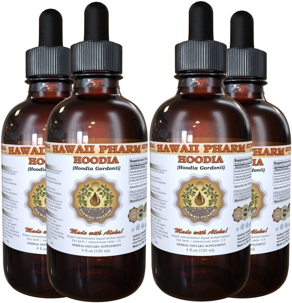 Hoodia Liquid Extract, Hoodia (Hoodia Gordonii) Tincture Supplement 4x4 oz