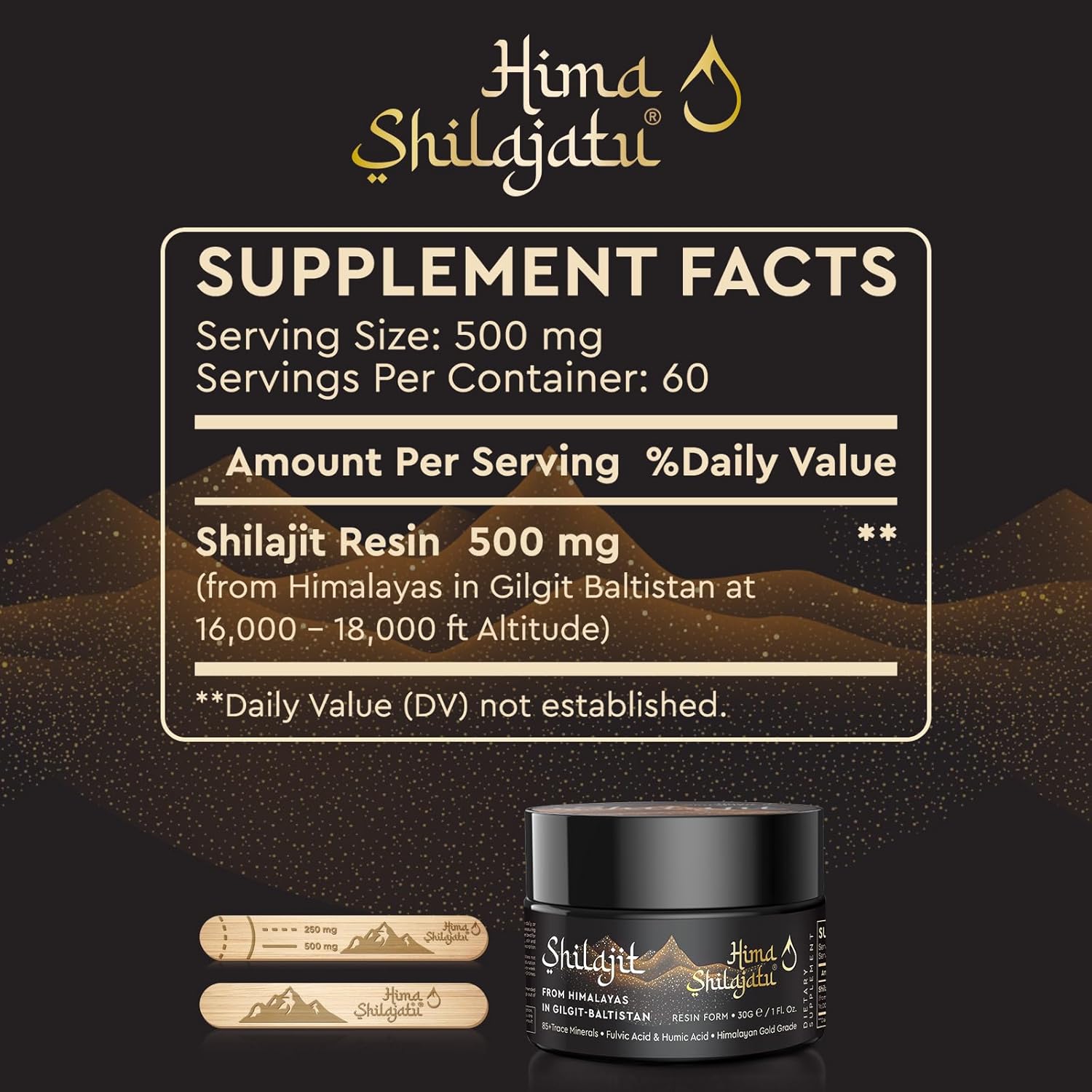 Shilajit Pure Himalayan Shilajit Resin - Gold Grade 100% Pure Shilajit with Fulvic Acid & 85+ Trace Minerals Complex for Energy & Immune Support, Pack of 2 (4 Months Supply)