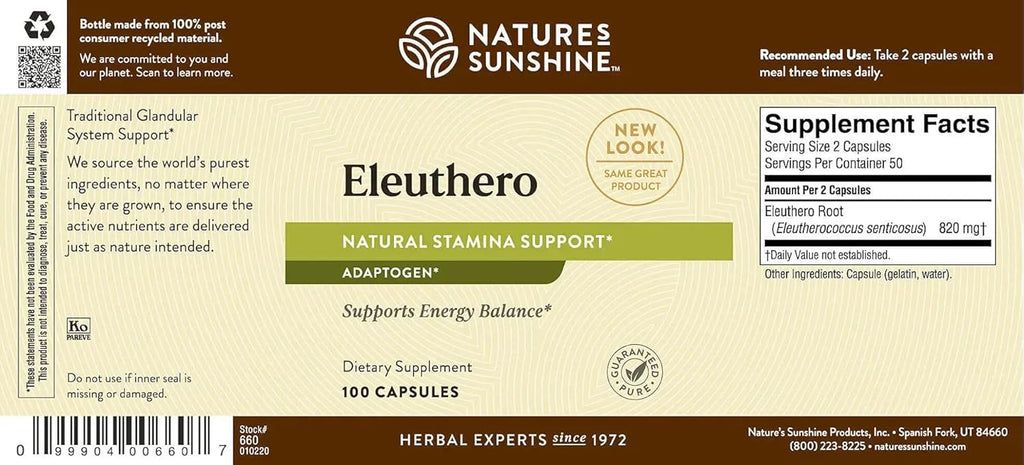 Nature's Sunshine Eleuthero, 100 Capsules