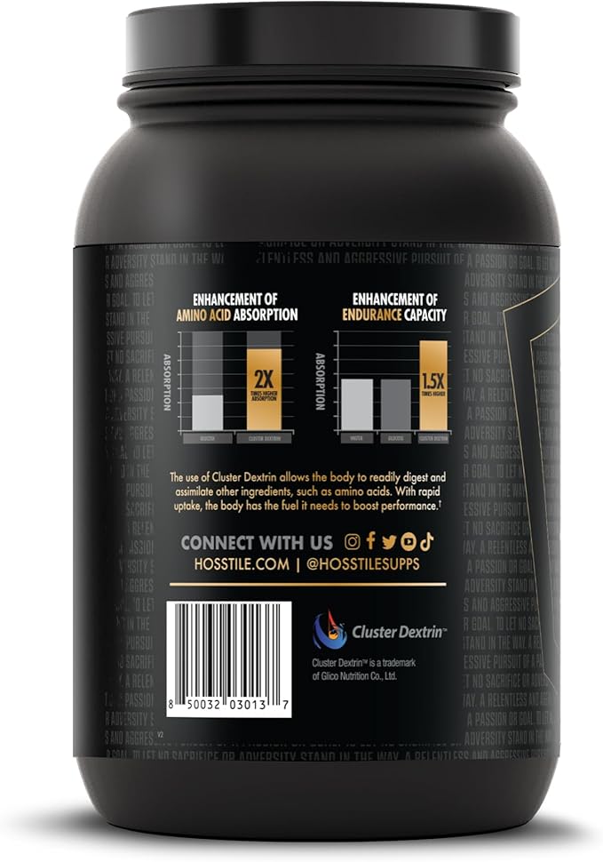 HOSSTILE CDX Cluster Dextrin Powder - Highly Branched Cyclic Dextrin HBCD Carb Powder, Carb Supplement for Intra Workout Carbs & Post Workout, Mixed Berry, 40 Servings