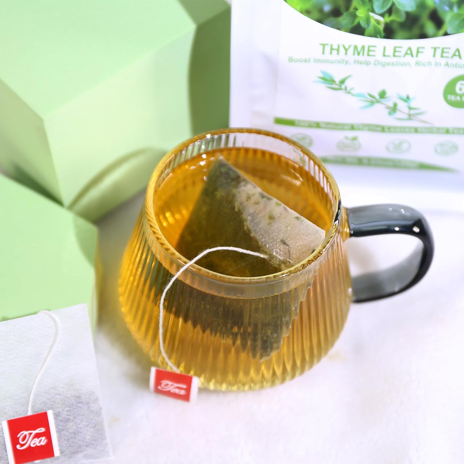 TEARELAE - Thyme Tea Bags - 60 Count - 100% Pure Natural Thyme Leaves - Help Digestion, Boost Immunity - Non-GMO - Caffeine-Free