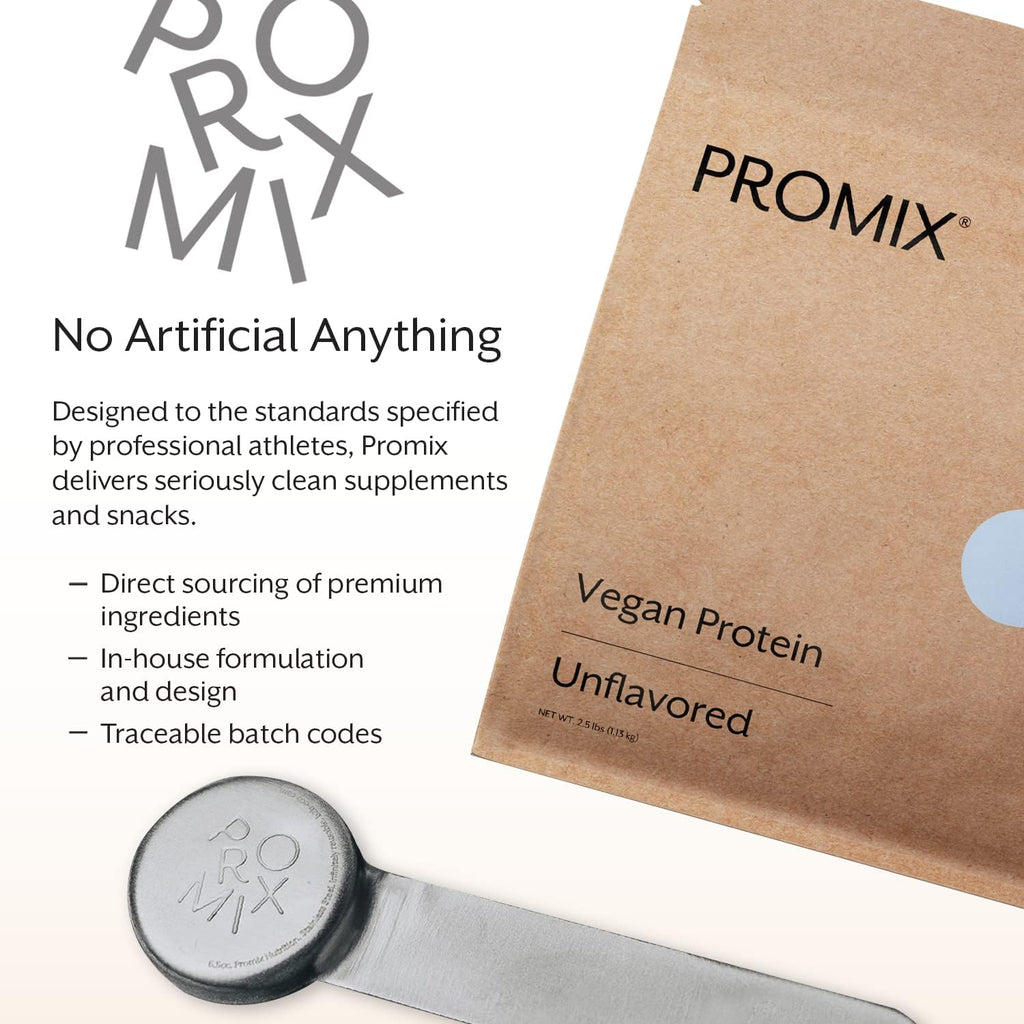 ProMix Nutrition Plant-Based Vegan Protein Powder, Unflavored - Pea Protein & Vitamin B-12 - ­Post Workout Fitness & Nutrition Shakes, Smoothies, Baking & Cooking Recipes - 2.5 Pound (Pack of 1)