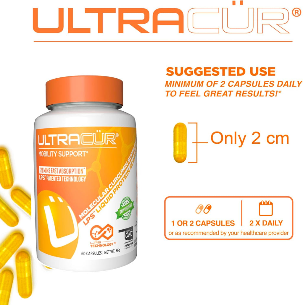Curcumin Complex Supplement - Ultra Bioavailable High Absorption Turmeric Curcumin Supplement for Joint, Muscle & Brain Support - Patented Protisorb for Premium Absorption – 60 Capsules