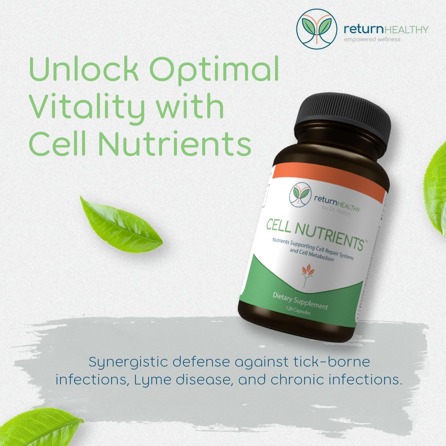 Cell Nutrients | Promotes Cell and Membrane Repair & Cell Metabolism | Helps Fight Tick-Borne Infections & More | Mitochondrial Supplements | Non-GMO, Vegan, 120 caps